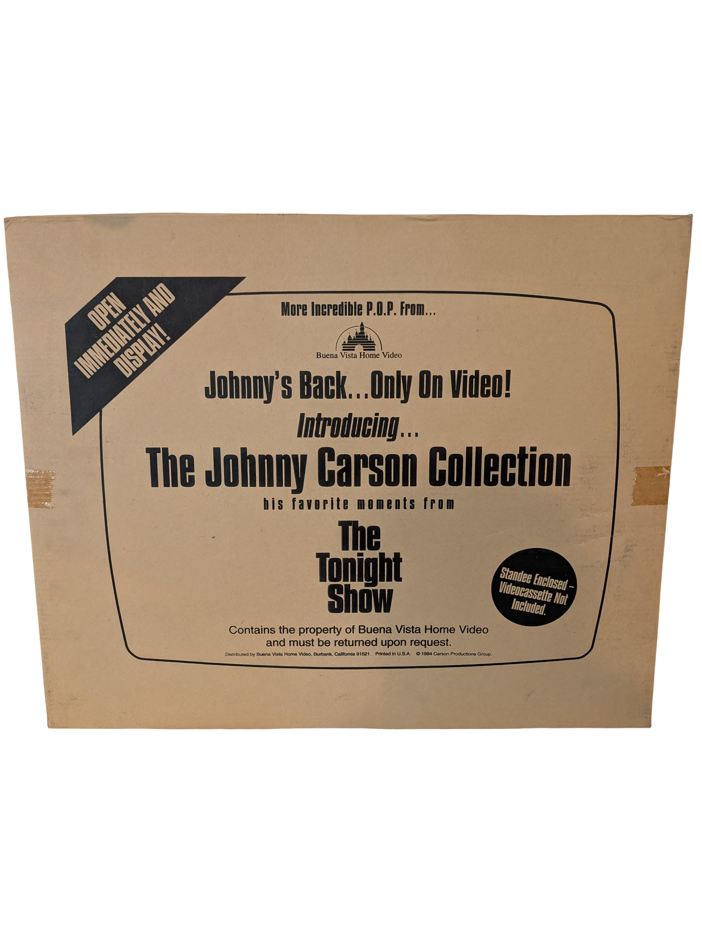 "The Johnny Carson Collection: His Favorite Moments from The Tonight Show" 1994 Store Floor Standee - SEALED