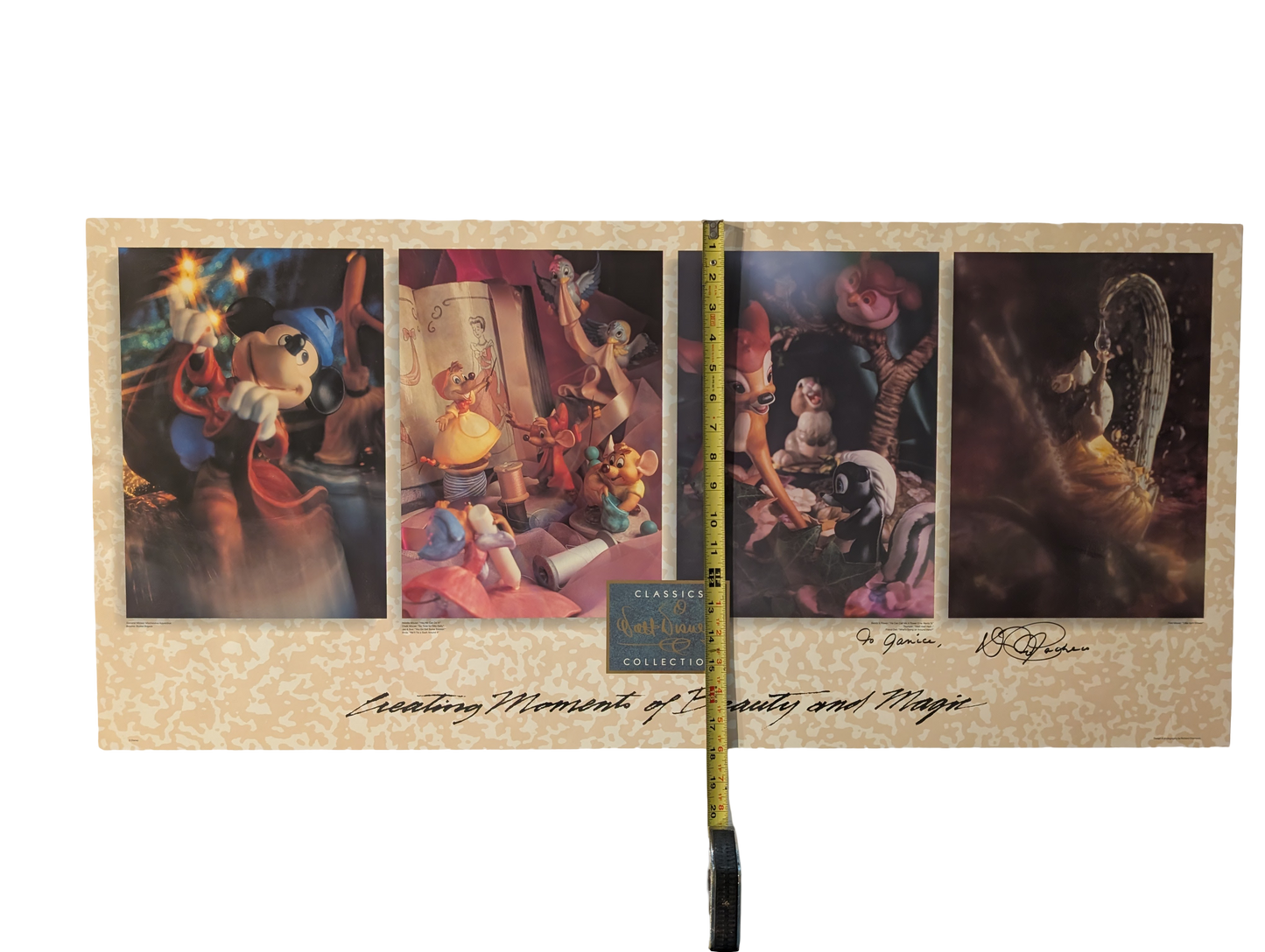 "Creating Moments of Beauty and Magic" WDCC Poster 21in x 39in Signed by David Pacheco TO JANICE