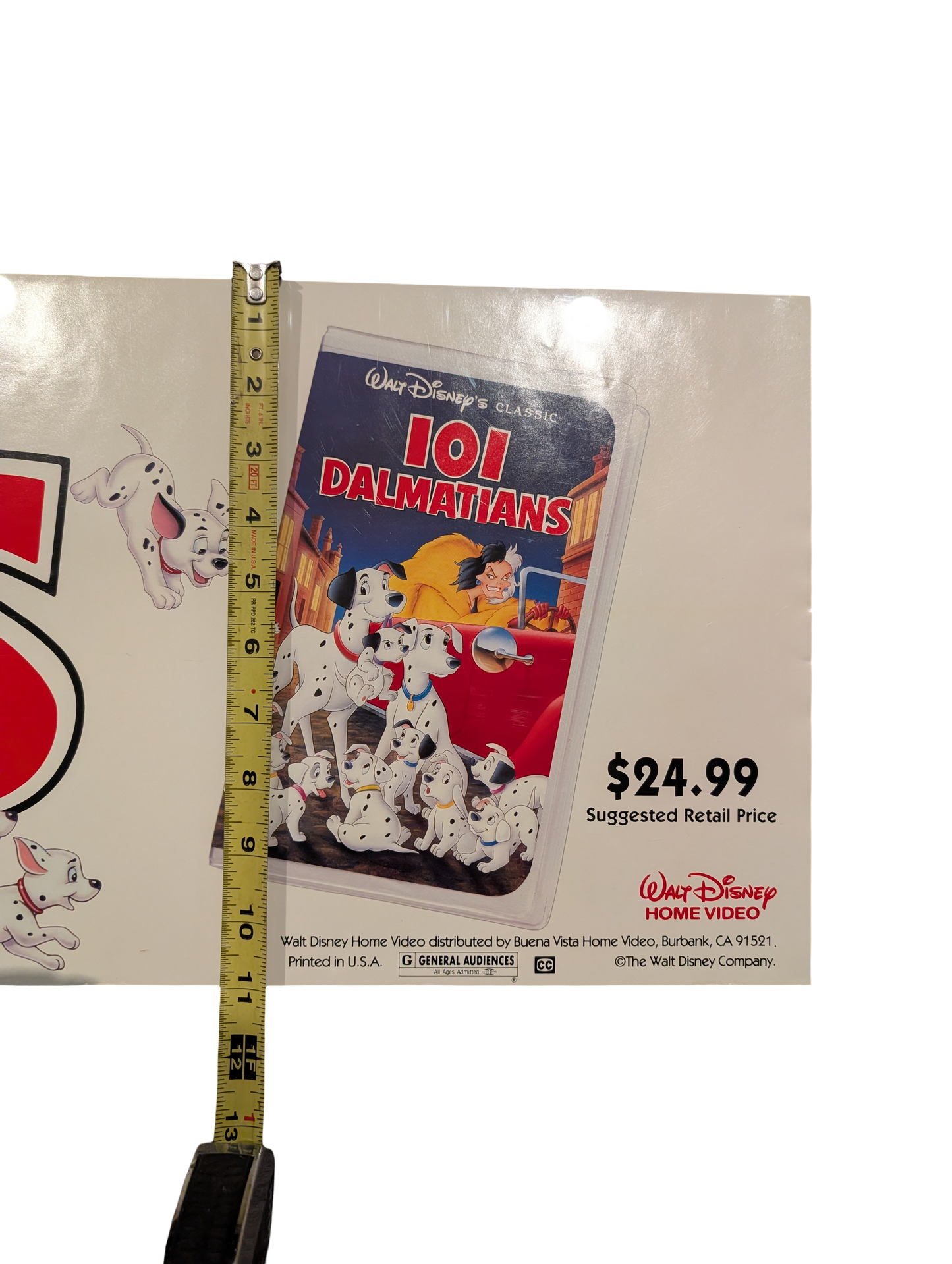 "101 Dalmatians" VHS Movie Banner 11in x 66in