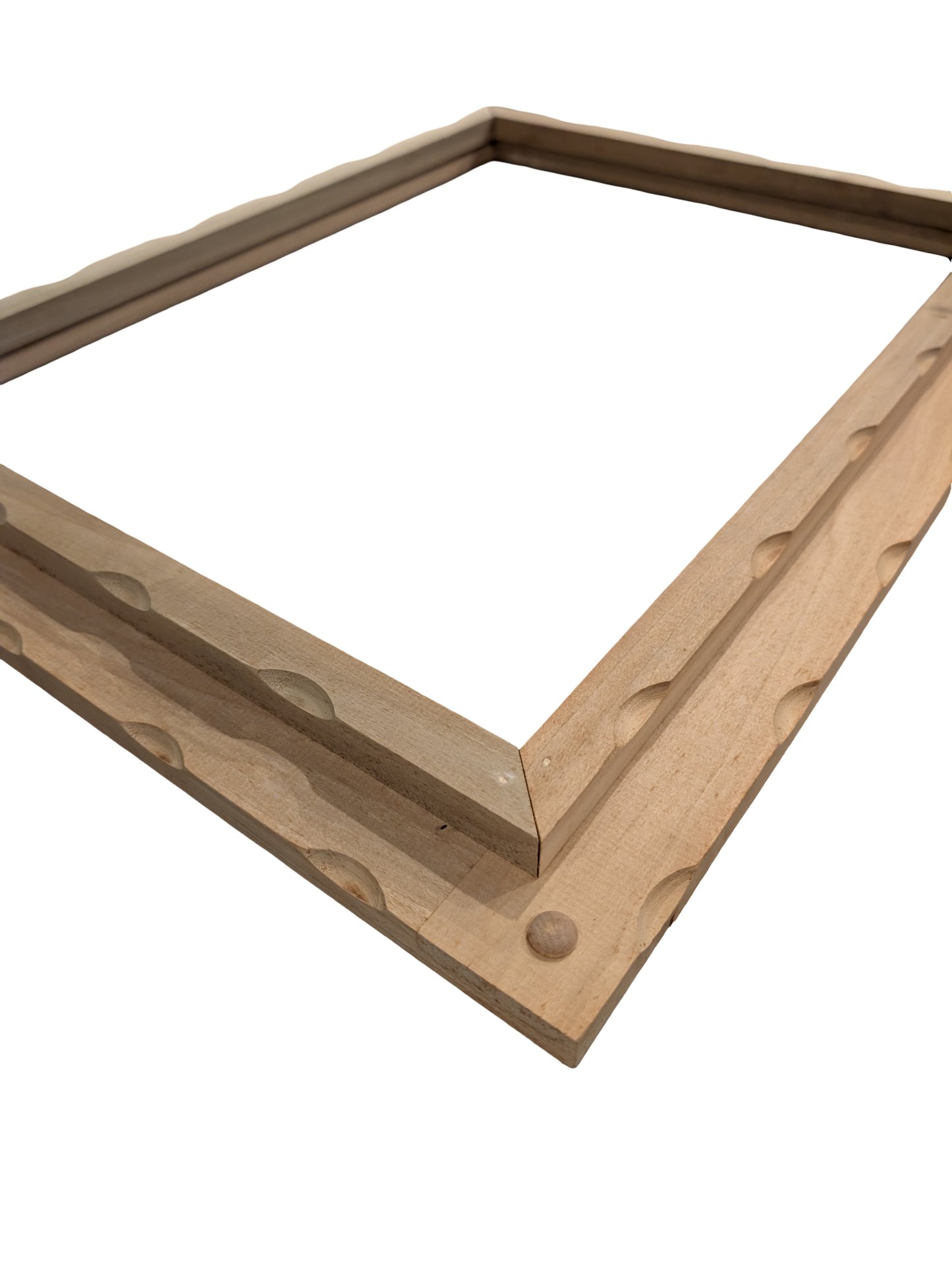Unique Unfinished Scalloped Wood Art Frame 18in x 24in Opening