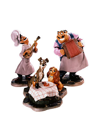 WDCC - Lady and the Tramp "Bella Notte" - Contents Verified New Condition