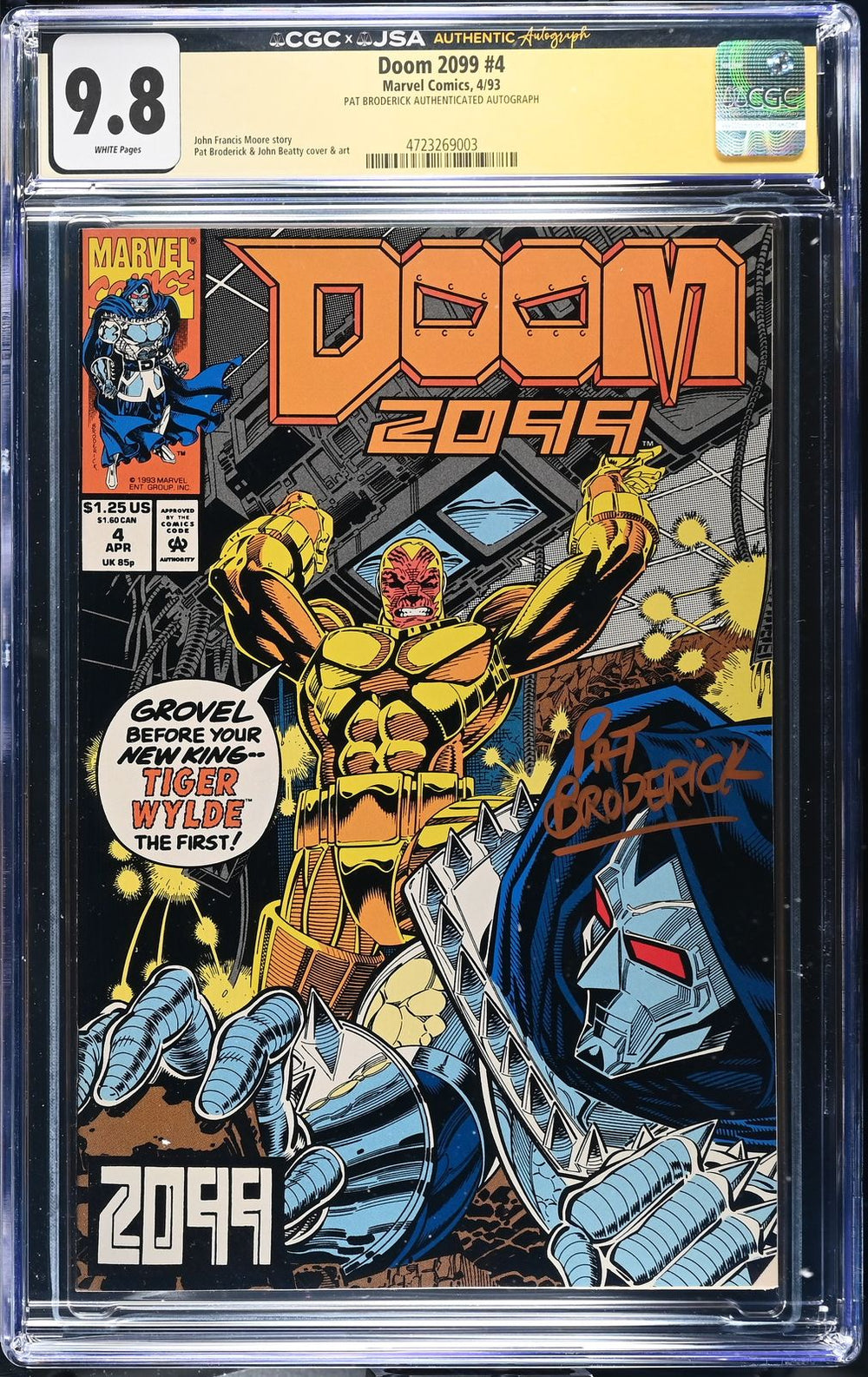 Doom 2099 #4 (Marvel, 1993) CGC 9.8 White Pages - Pat Broderick Signed