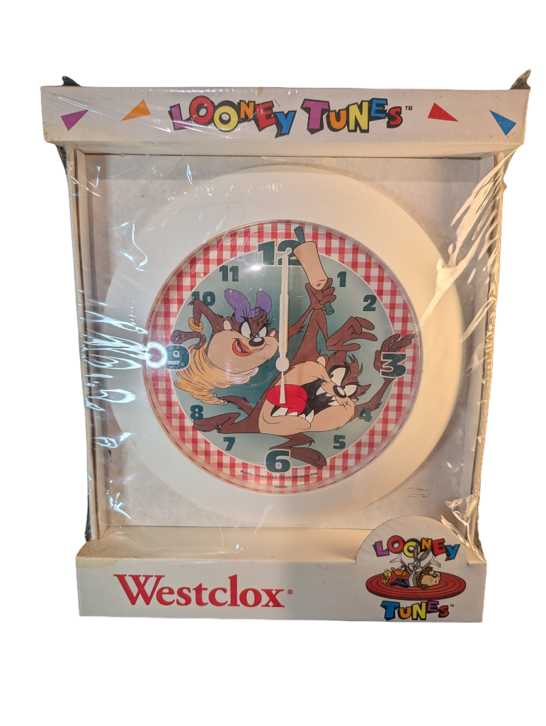 1995 Westclox Looney Tunes Tasmanian Devil & She-Devil Wall Clock