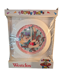 1995 Westclox Looney Tunes Tasmanian Devil & She-Devil Wall Clock
