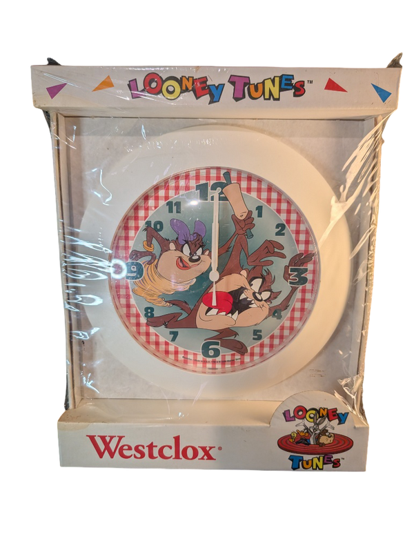 1995 Westclox Looney Tunes Tasmanian Devil & She-Devil Wall Clock