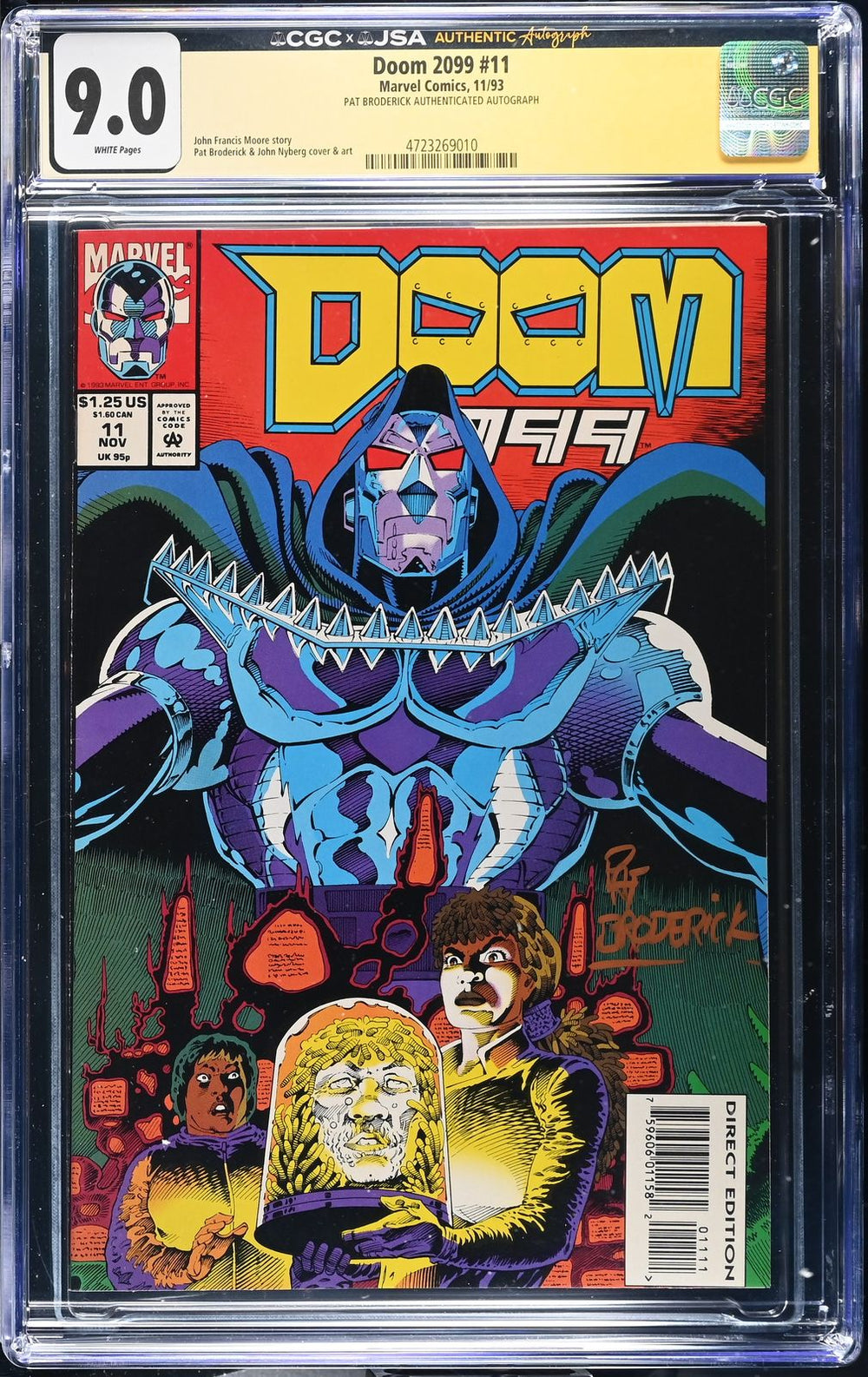 Doom 2099 #11 (Marvel, 1993) CGC 9.0 Authenticated Autograph by Pat Broderick