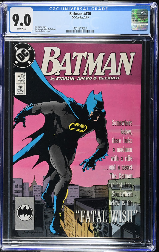 Batman #430 #431 #432 CGC Graded 7.5-9.0 WHITE Pages