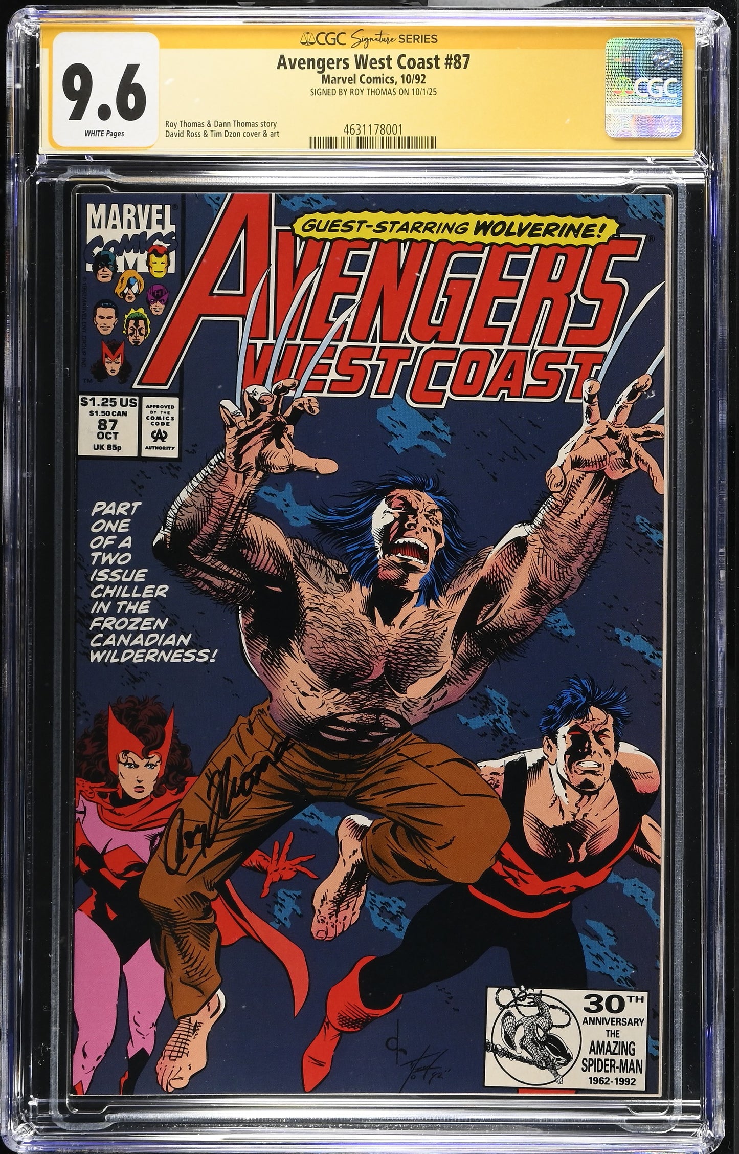 CGC Signature Series ROY THOMAS Avengers West Coast #87 #88 Graded 9.8-9.6 WHITE Pages