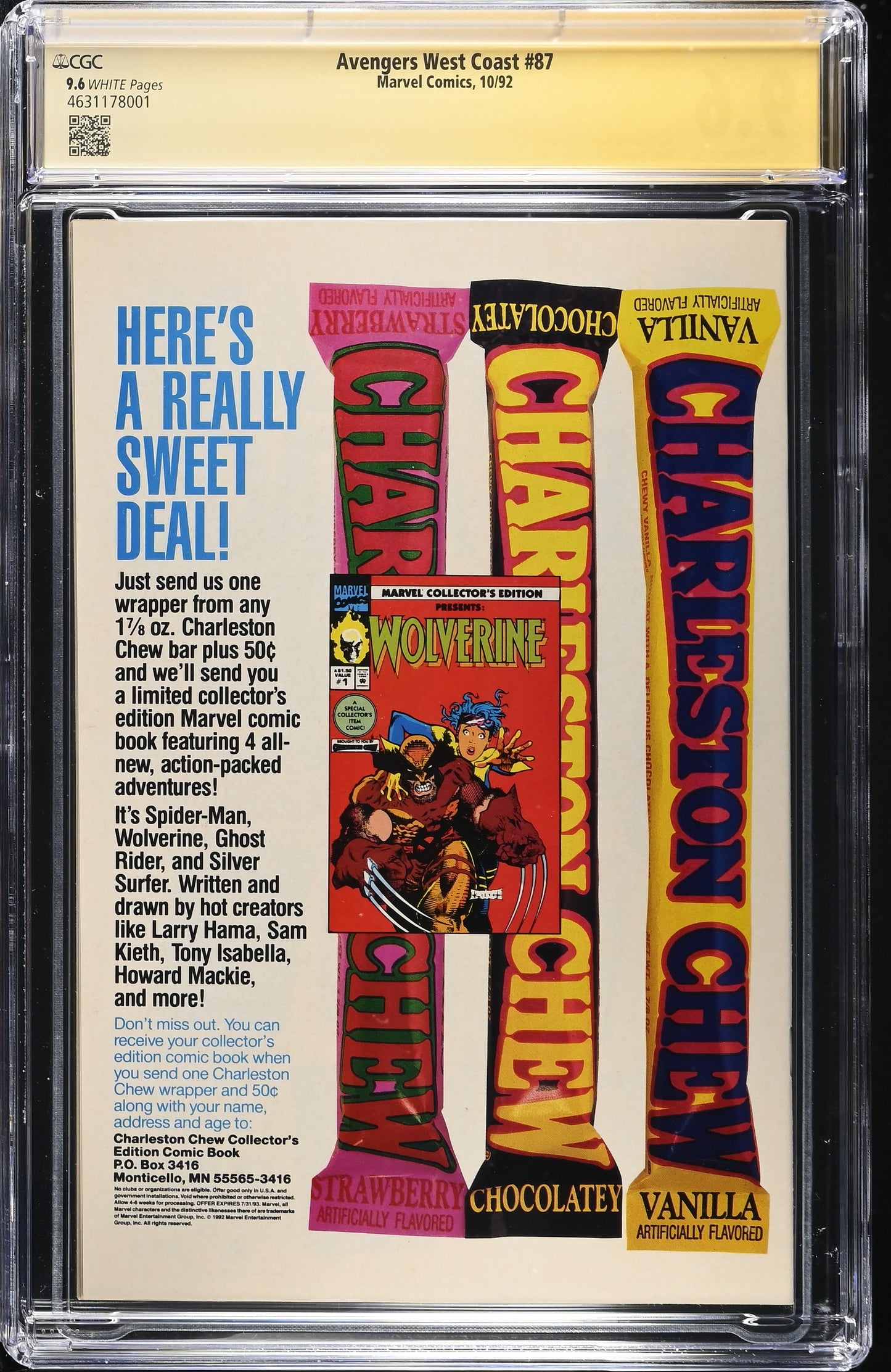 CGC Signature Series ROY THOMAS Avengers West Coast #87 #88 Graded 9.8-9.6 WHITE Pages