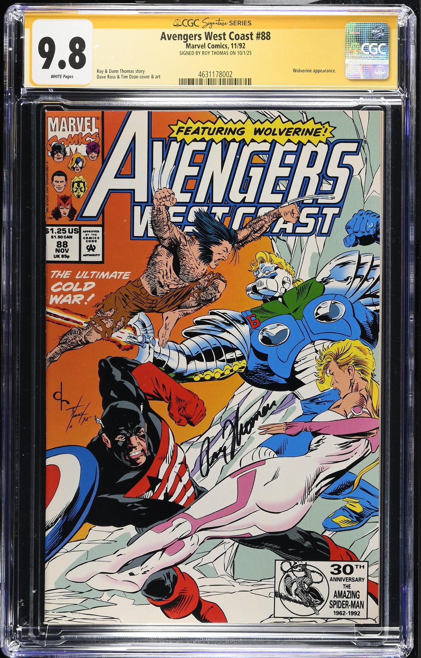 CGC Signature Series ROY THOMAS Avengers West Coast #87 #88 Graded 9.8-9.6 WHITE Pages