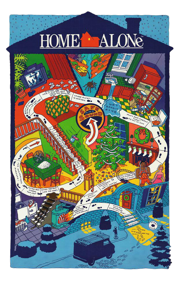 "Home Alone" Burglar Trap Map Video Poster 22in x 35in