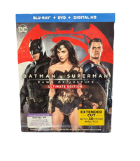 Batman v Superman Ultimate Edition with Superman Statue - Excellent Condition (Blu-Ray)