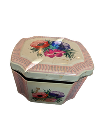 Vintage England floral Biscuit Tin with hinged lid