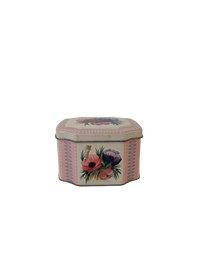 Vintage England floral Biscuit Tin with hinged lid