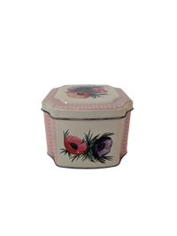 Vintage England floral Biscuit Tin with hinged lid