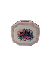 Vintage England floral Biscuit Tin with hinged lid