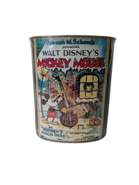 1997 Disney Metal Garbage Can "Mickey's Good Deed" Christmas Holiday