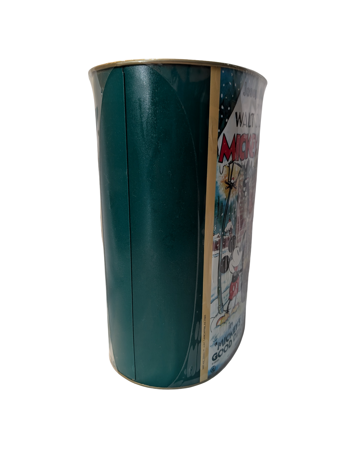 1997 Disney Metal Garbage Can "Mickey's Good Deed" Christmas Holiday