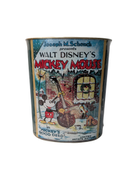 1997 Disney Metal Garbage Can "Mickey's Good Deed" Christmas Holiday