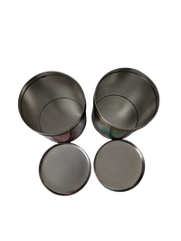 Vintage Tin Can with Floral and leaf pattern trees - set of two
