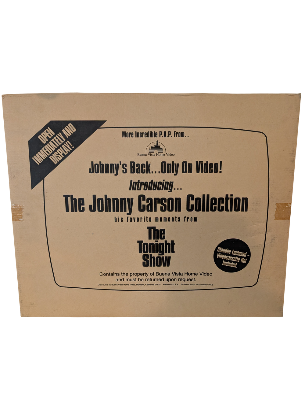 "The Johnny Carson Collection: His Favorite Moments from The Tonight Show" 1994 Store Floor Standee - SEALED