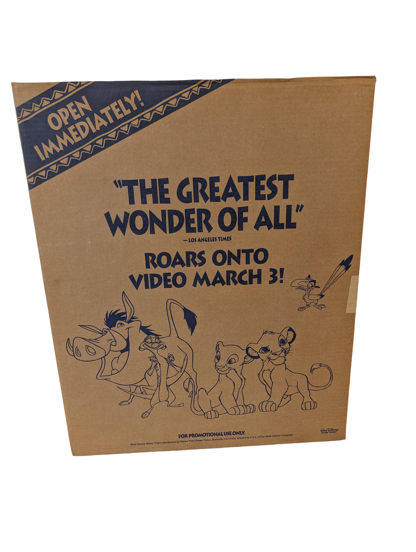 "The Lion King" Roars onto Video March 3 (1995) Store Floor Standee - SEALED