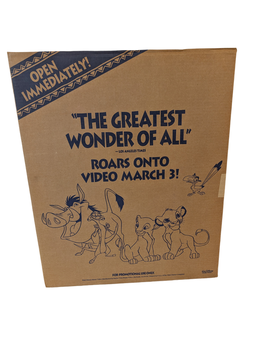 "The Lion King" Roars onto Video March 3 (1995) Store Floor Standee - SEALED