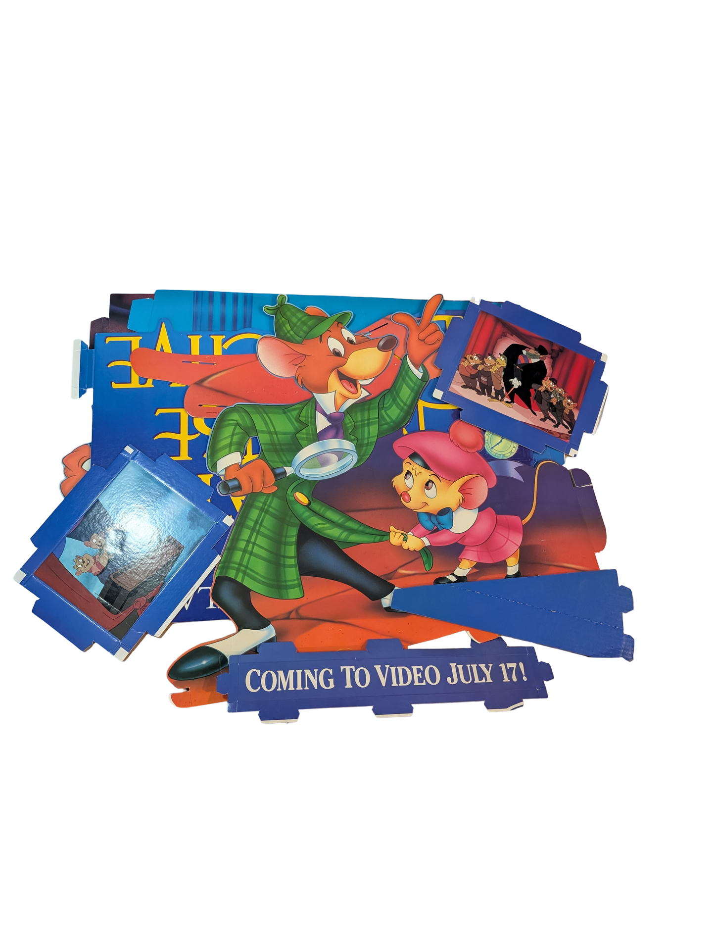 "The Great Mouse Detective" VHS Release Store Floor Standee  - CIB New Old Stock