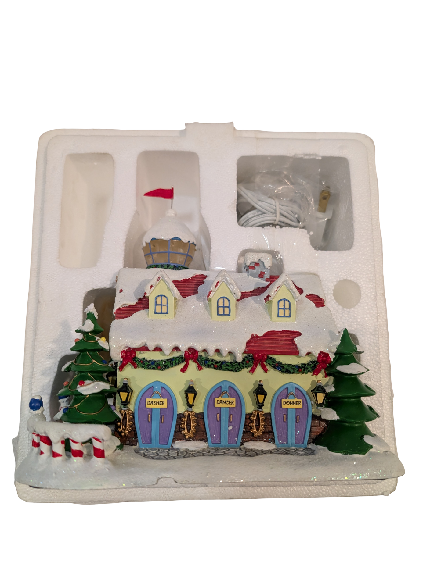Hawthorne Village Rudolph’s Christmas Town Village Collection "Watch Tower and Reindeer Barn"