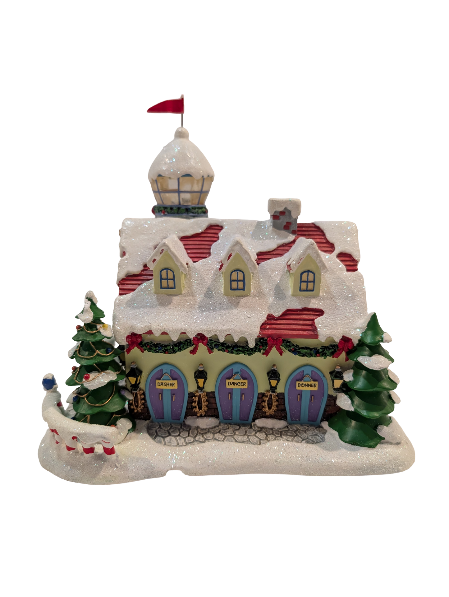 Hawthorne Village Rudolph’s Christmas Town Village Collection "Watch Tower and Reindeer Barn"