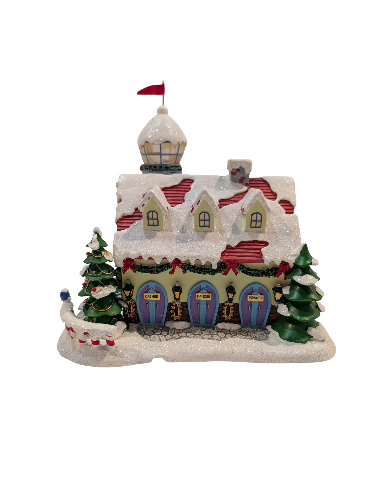 Hawthorne Village Rudolph’s Christmas Town Village Collection "Watch Tower and Reindeer Barn"