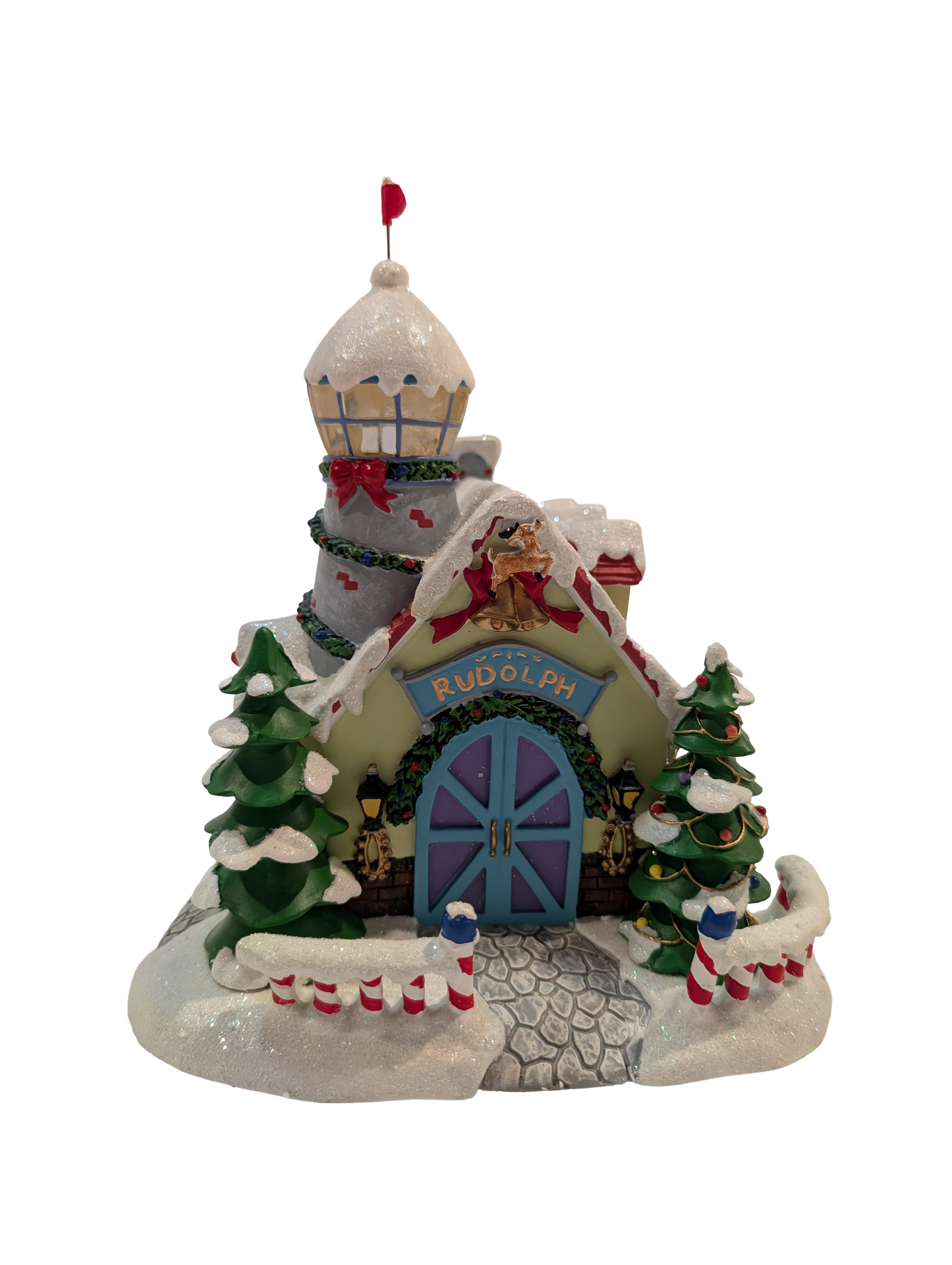 Hawthorne Village Rudolph’s Christmas Town Village Collection "Watch Tower and Reindeer Barn"