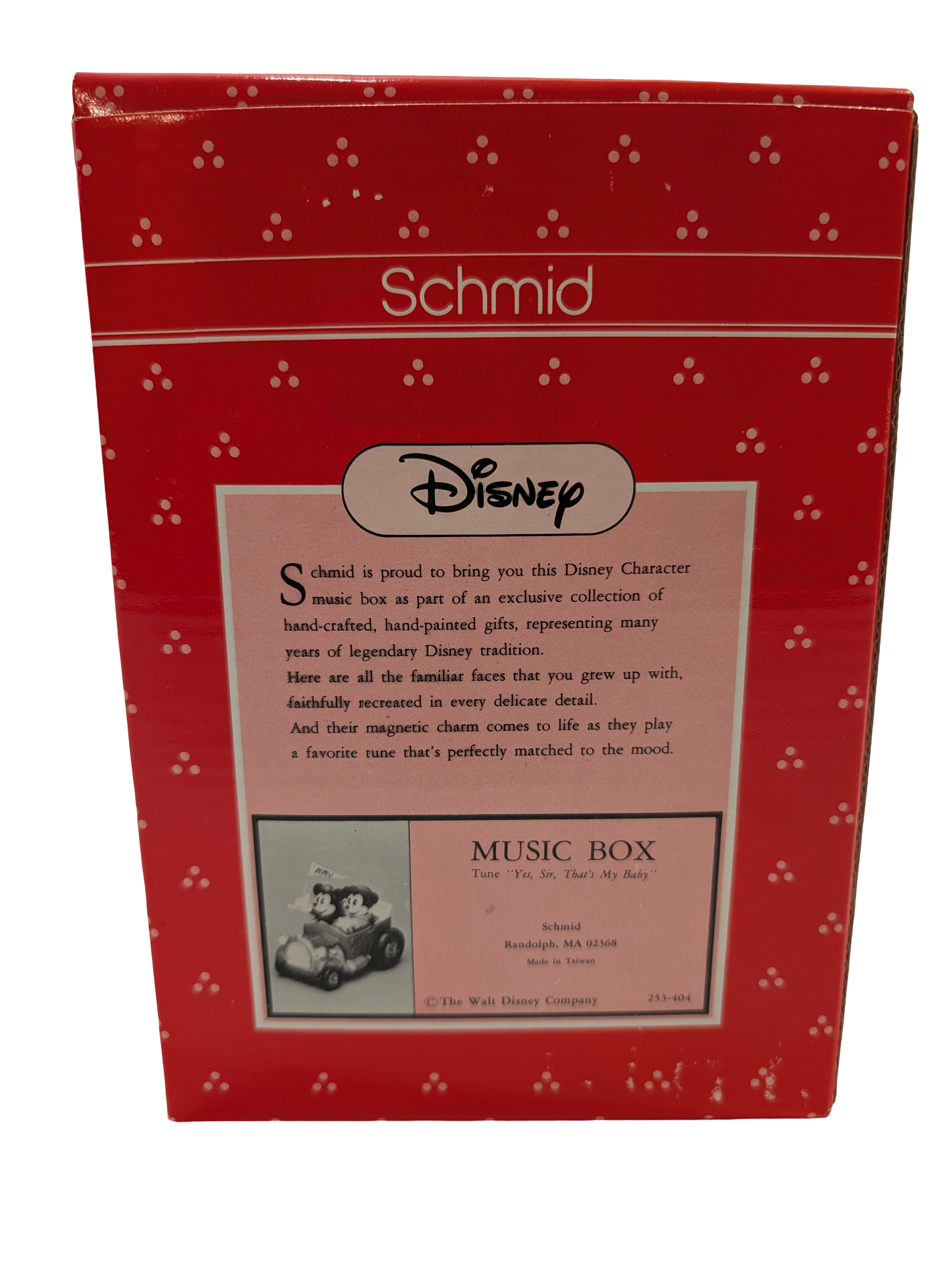 Disney Characters Music Box "Yes, Sir, That's My Baby"
