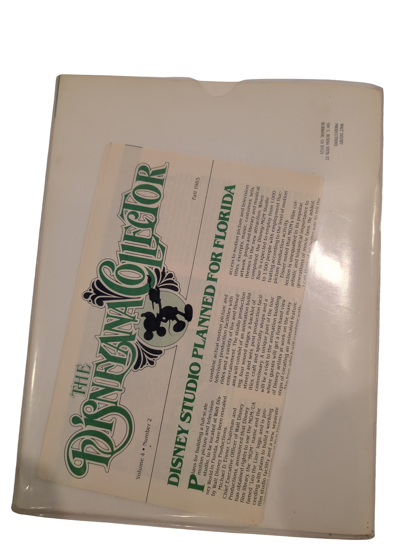 Walt Disney Productions Annual Report - 1985 with TWO Bill Justice Drawings
