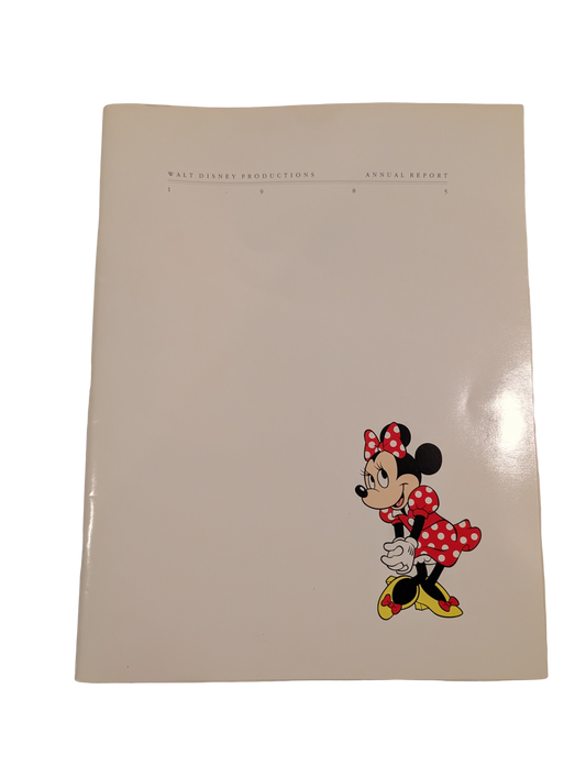 Walt Disney Productions Annual Report - 1985 with TWO Bill Justice Drawings