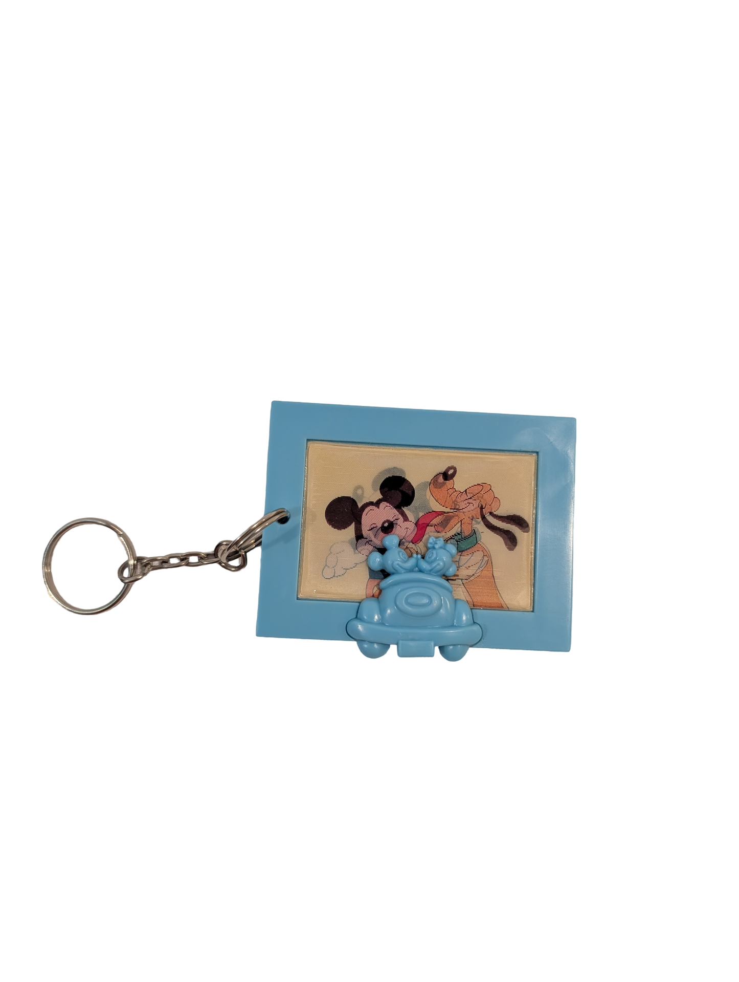 Disney Mickey & Pluto Lenticular Keychain in Mickey Minnie Mouse Drive-In Movie Frame