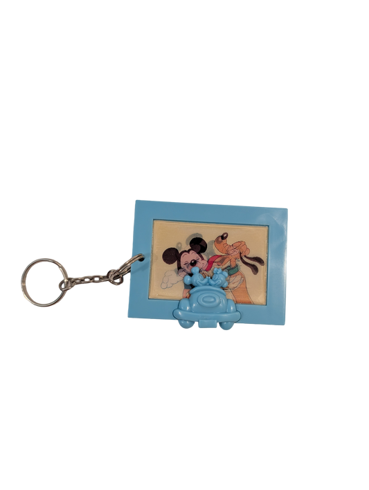 Disney Mickey & Pluto Lenticular Keychain in Mickey Minnie Mouse Drive-In Movie Frame