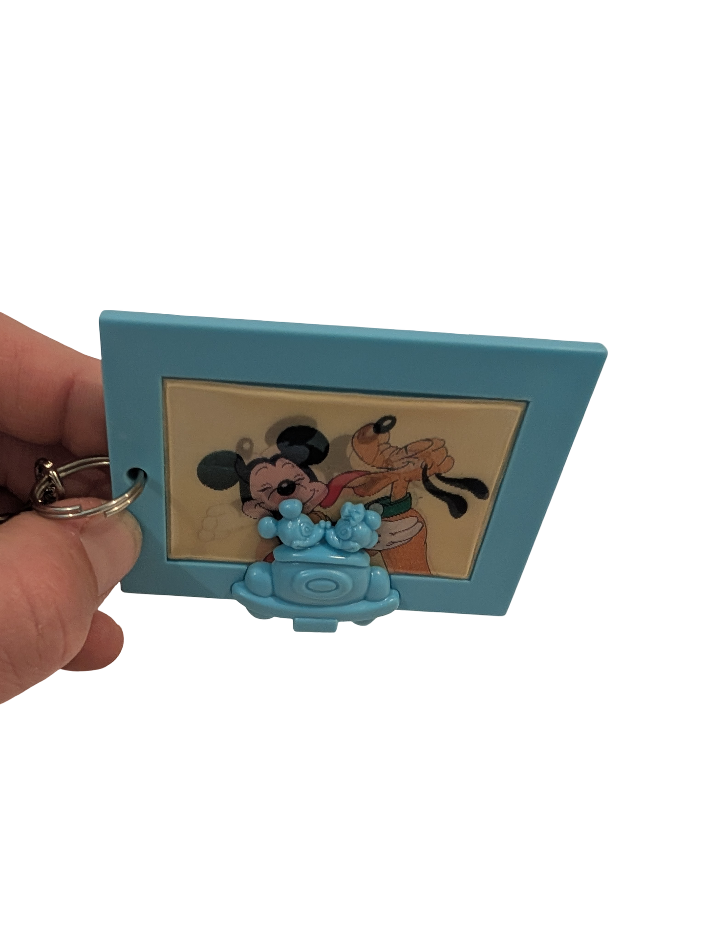 Disney Mickey & Pluto Lenticular Keychain in Mickey Minnie Mouse Drive-In Movie Frame