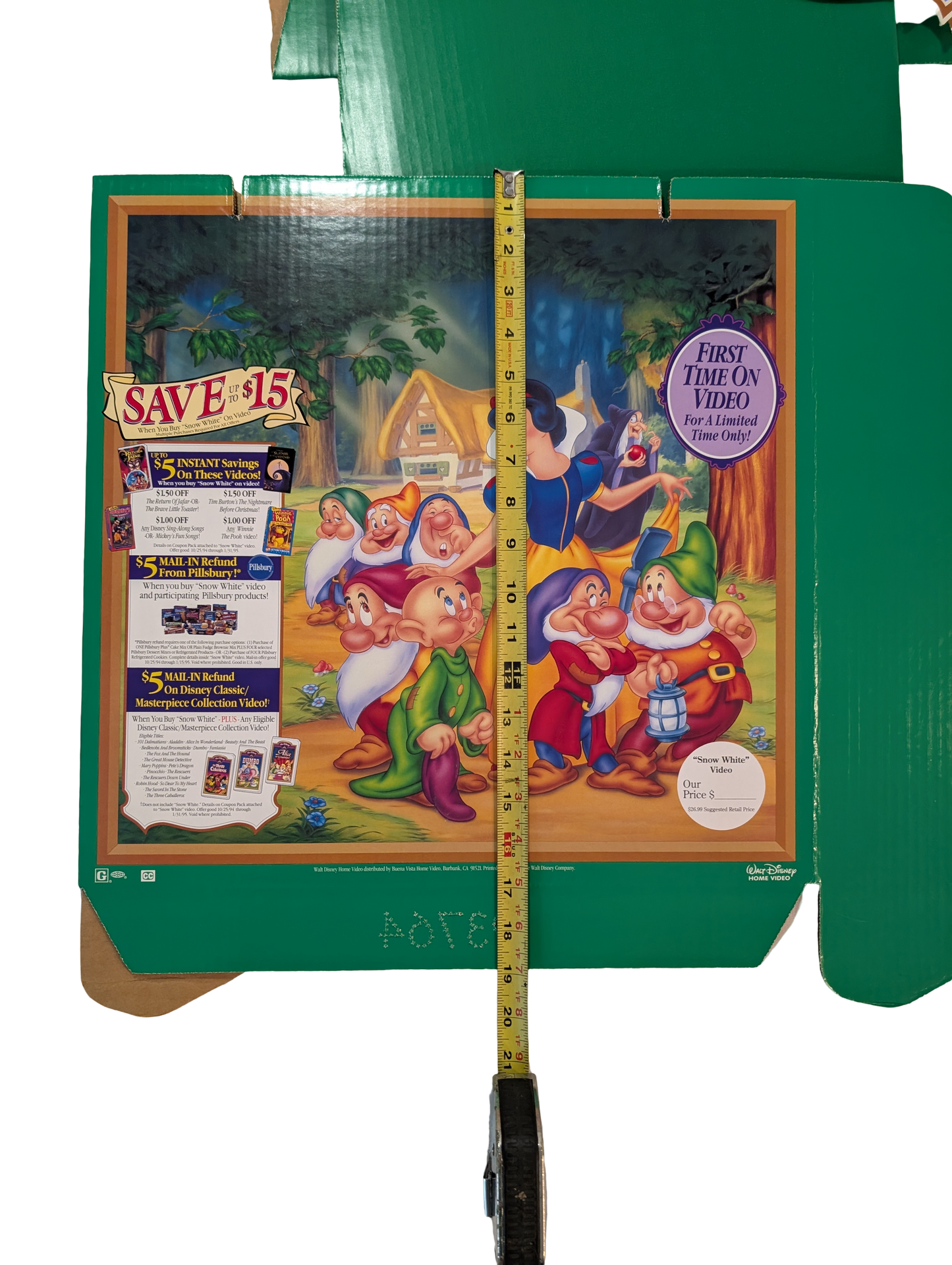 "Snow White and the Seven Dwarfs" Video Store Floor Standee