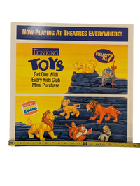 1994 Burger King Kids Club - "Lion King" Now Playing in Theaters Poster 20" x 20"