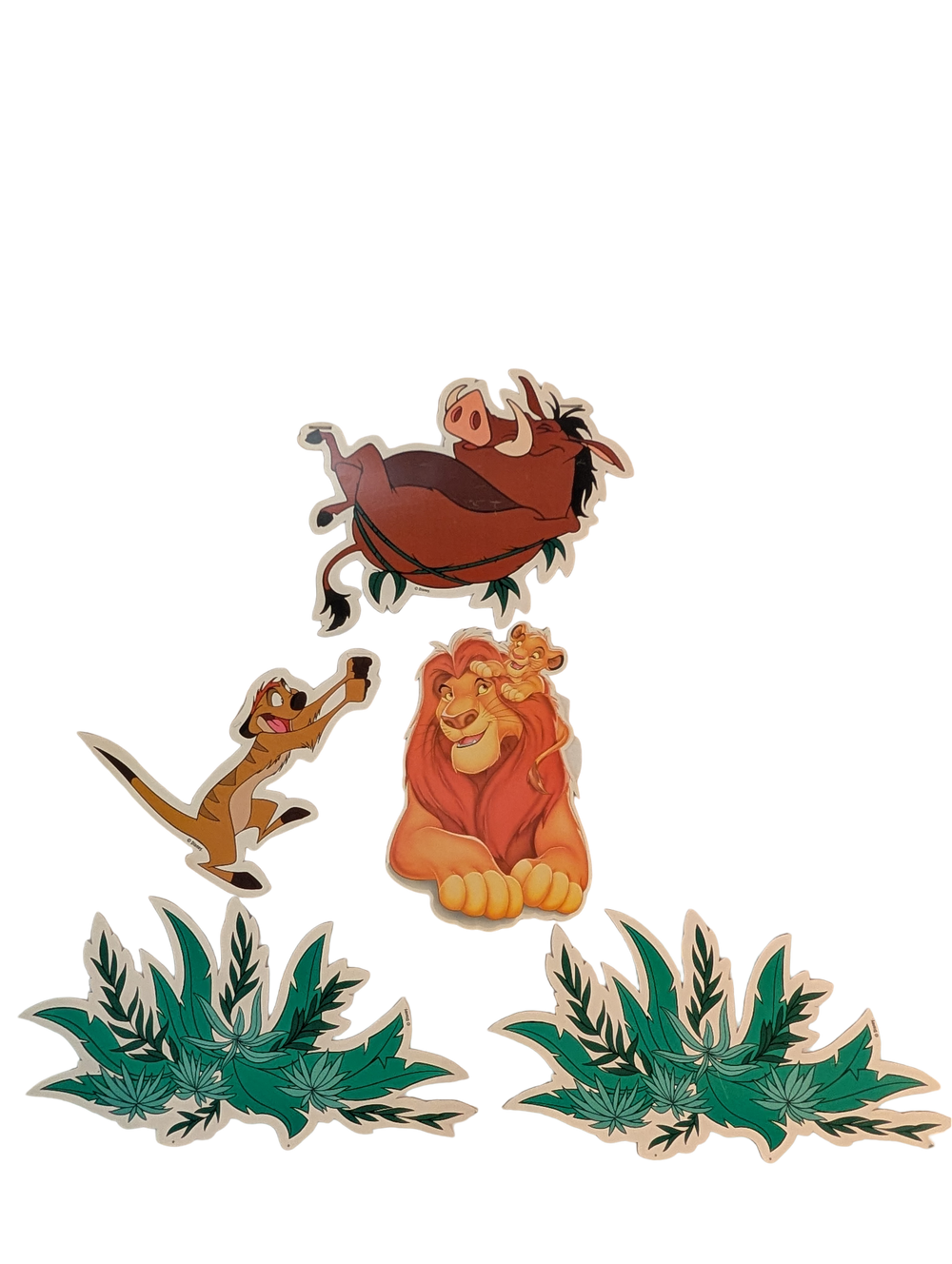 "Lion King" Cardboard Cutouts - Simba, Mufasa, Timon, Pumbaa, and two greenery