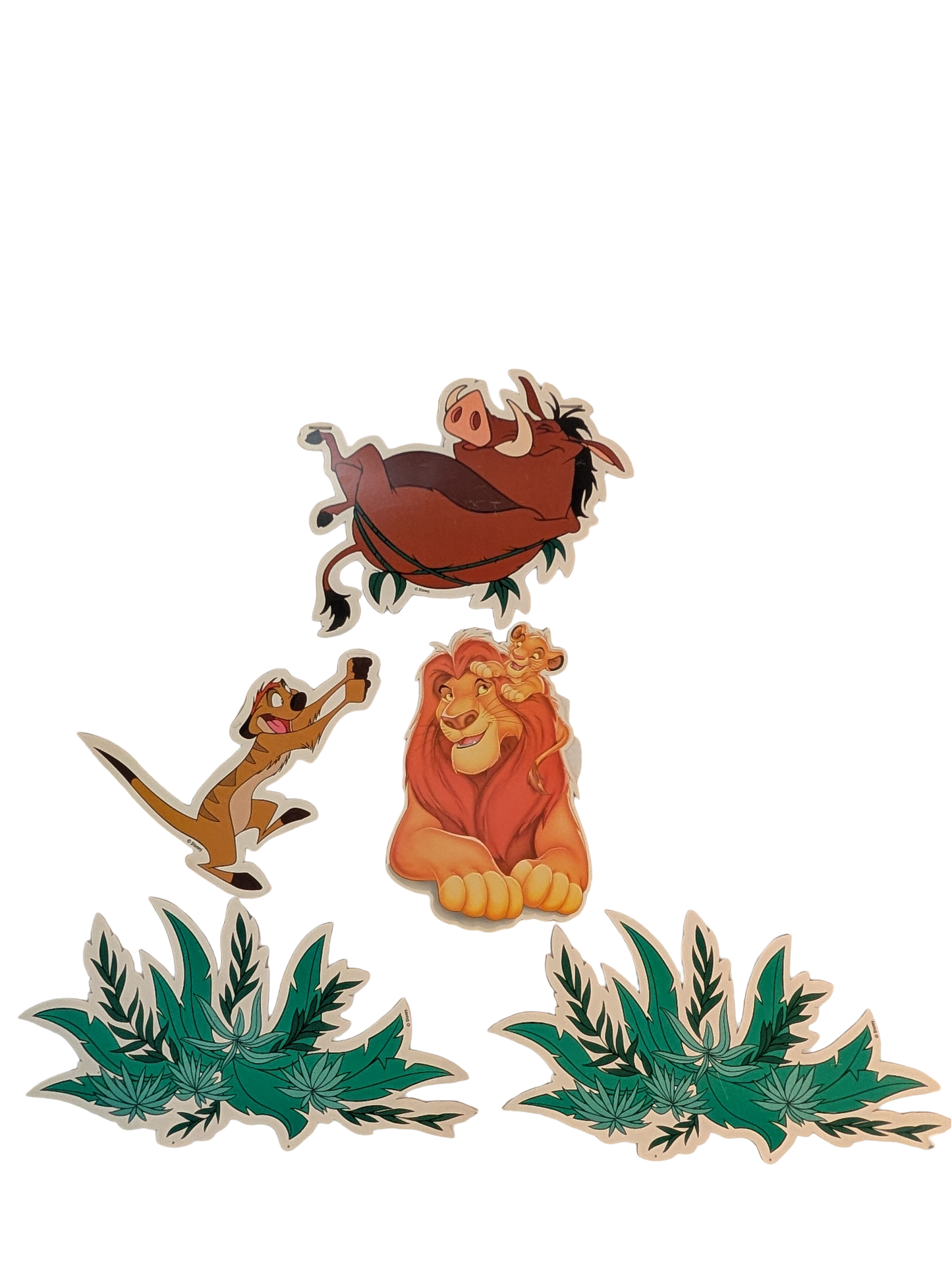 "Lion King" Cardboard Cutouts - Simba, Mufasa, Timon, Pumbaa, and two greenery