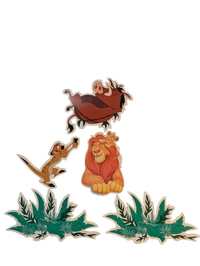 "Lion King" Cardboard Cutouts - Simba, Mufasa, Timon, Pumbaa, and two greenery