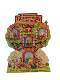 Vintage 1987 McDonald's In Store Display Berenstain Bears Happy Meal Toy with Mama Bear, Papa Bear, Brother Bear and Sister Bear