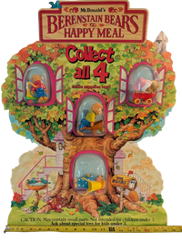 Vintage 1987 McDonald's In Store Display Berenstain Bears Happy Meal Toy with Mama Bear, Papa Bear, Brother Bear and Sister Bear