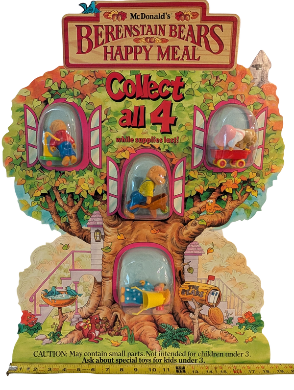 Vintage 1987 McDonald's In Store Display Berenstain Bears Happy Meal Toy with Mama Bear, Papa Bear, Brother Bear and Sister Bear