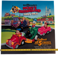 Vintage 1989 McDonald's In Store Poster Mickey's Birthdayland Happy Meal