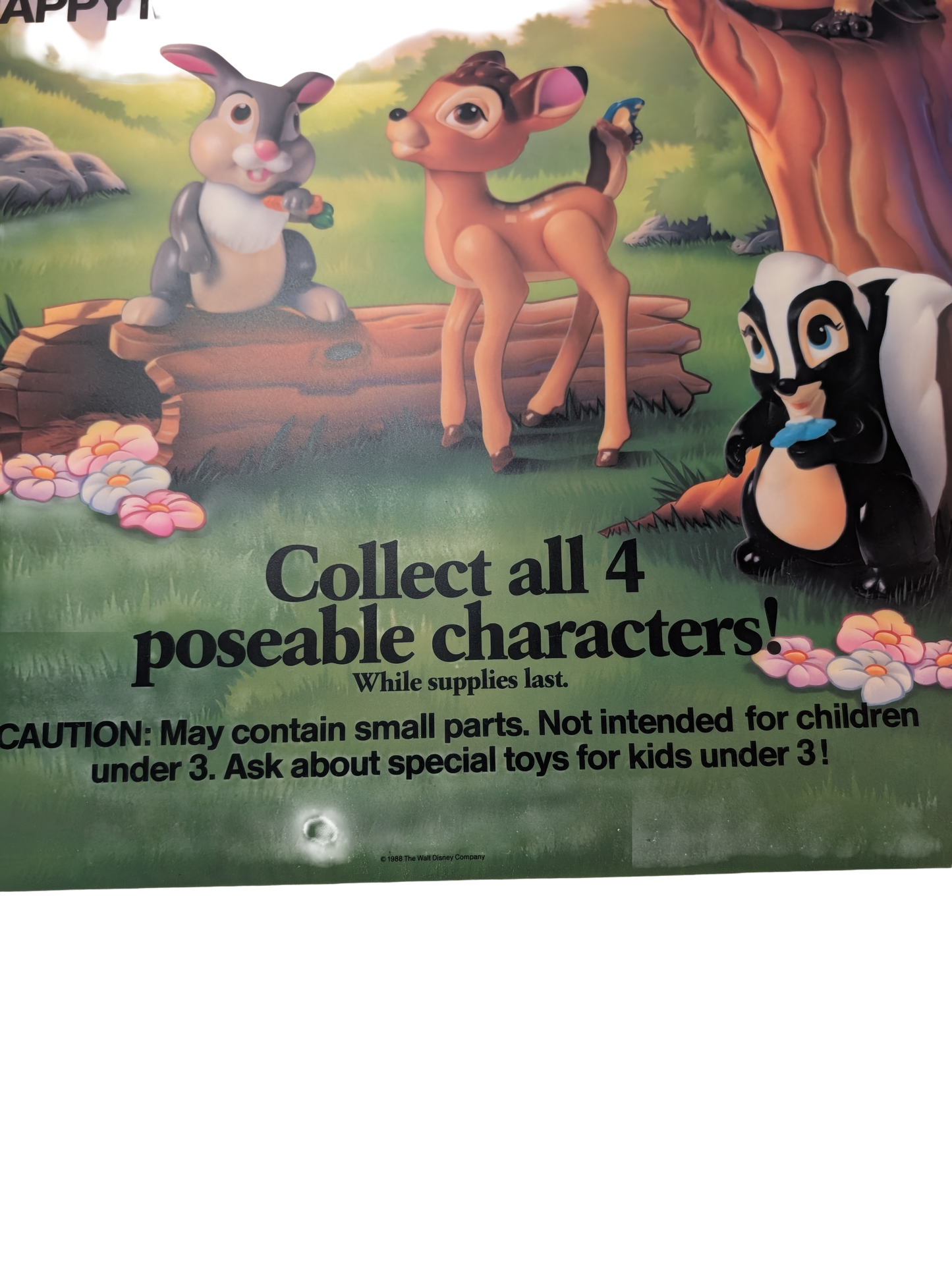 "Bambi" 1988 McDonald's Happy Meal Poster 21.75" x 21.75"