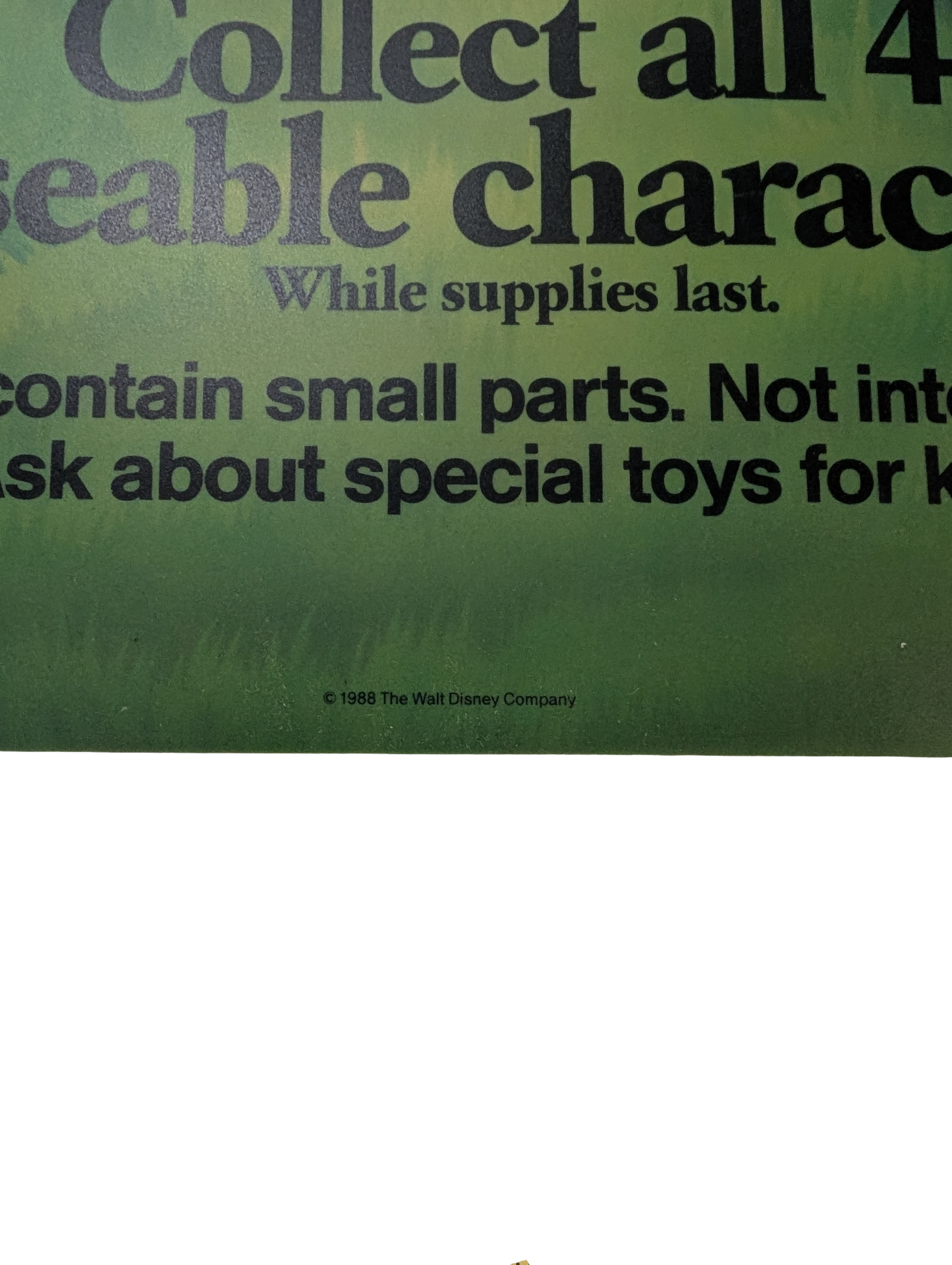 "Bambi" 1988 McDonald's Happy Meal Poster 21.75" x 21.75"