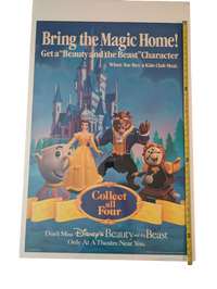 "Beauty and the Beast" 1991 Burger King Character Poster 26in x 29in